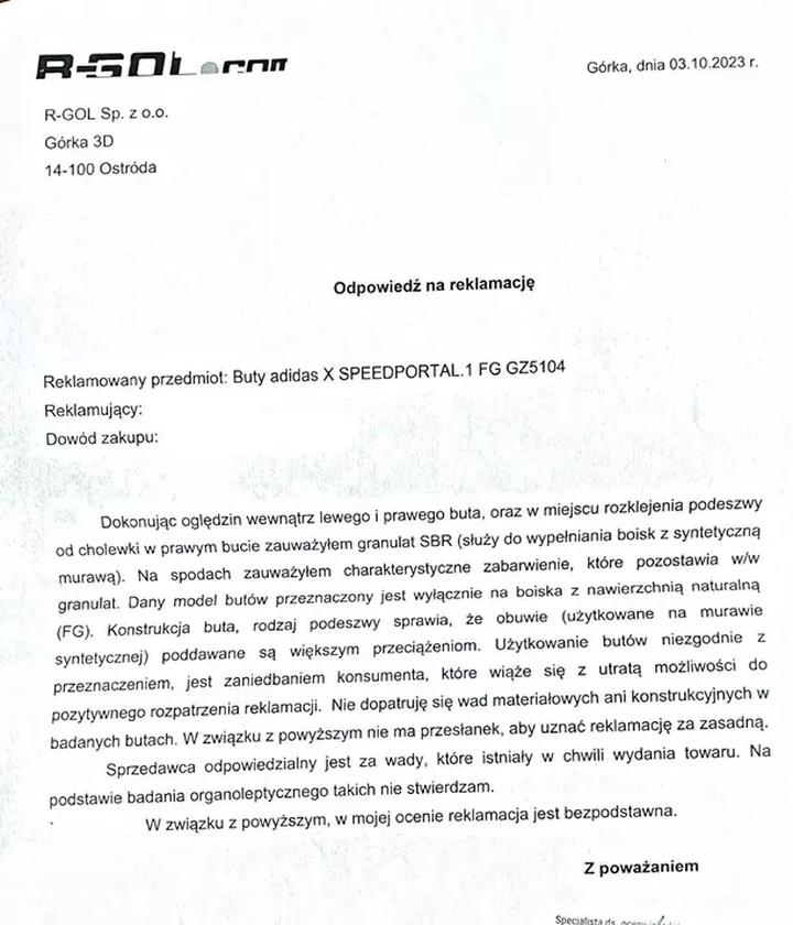 Procedura reklamacyjna CCC